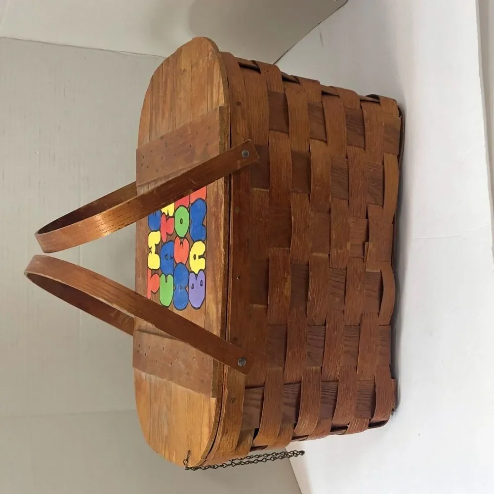 1940's Wov-N-Wood Jerywil Basket with Handmade‎ Cats Meow Musical Band Vintage